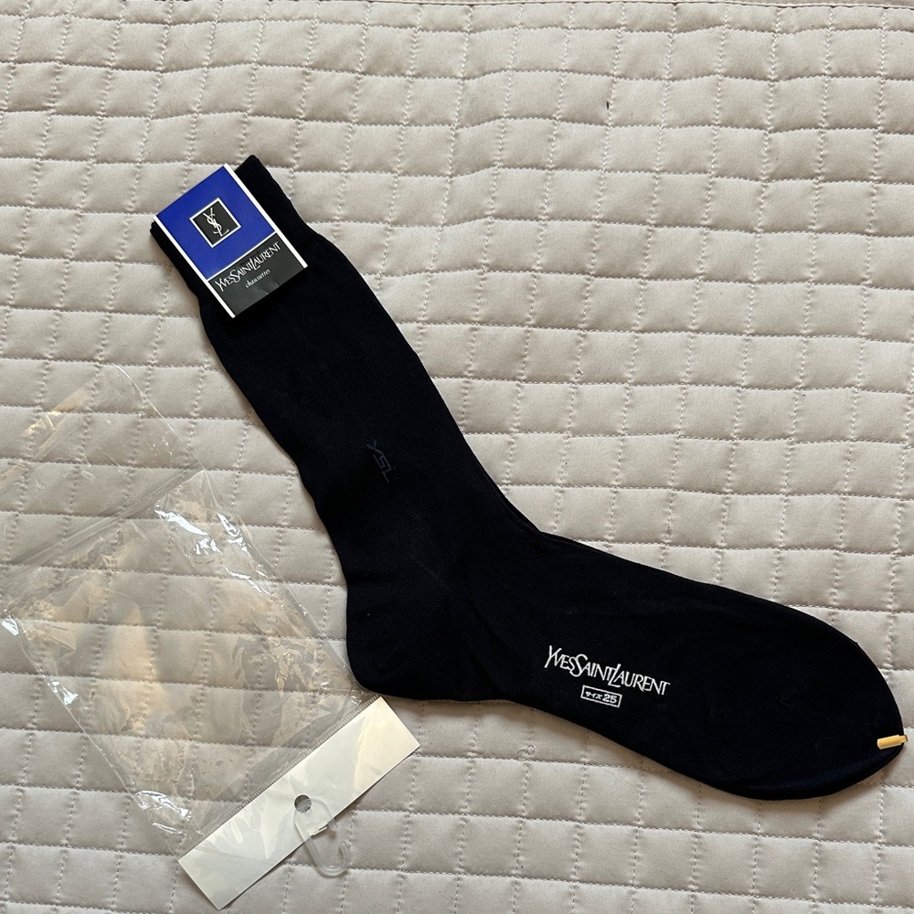 Yves Saint Laurent Elegant Black Dress Socks